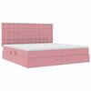 vidaXL Bett mit Stauraum und LED mit Matratze Rosa 200 x 200 cm Samt