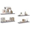 vidaXL Schwebende Wandregale 4 Stk. Grau 90x23,5x3,8cm MDF