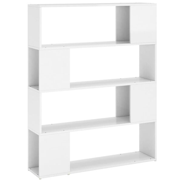 vidaXL B&uuml;cherregal Raumteiler Hochglanz-Wei&szlig; 100x24x124 cm