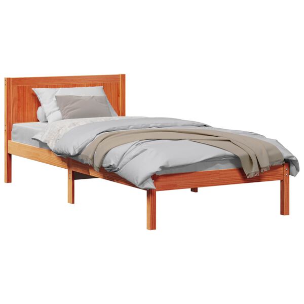 vidaXL Bettgestell Braun 90 x 200 cm Massivholz Kiefer