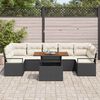 vidaXL Garten-Sofa-Set mit Kissen mit Kissen 8 pcs Schwarz und Creme
