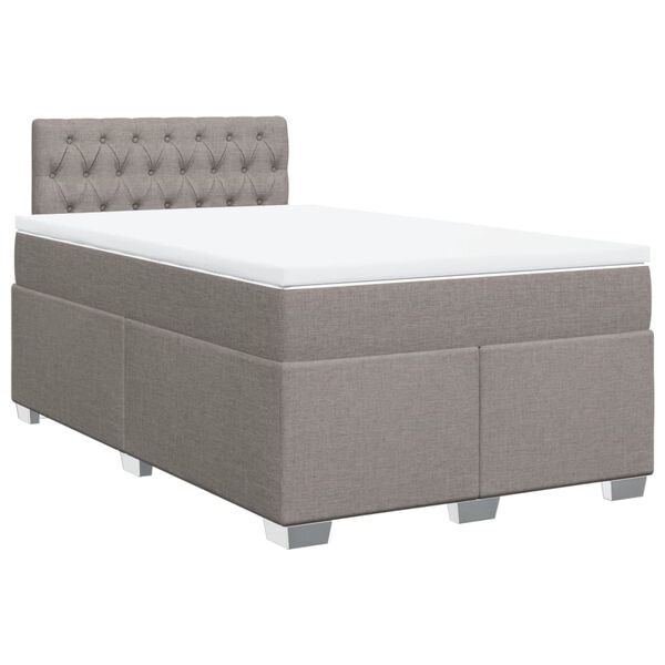 vidaXL Boxspringbett mit Matratze Taupe 120x190 cm Stoff