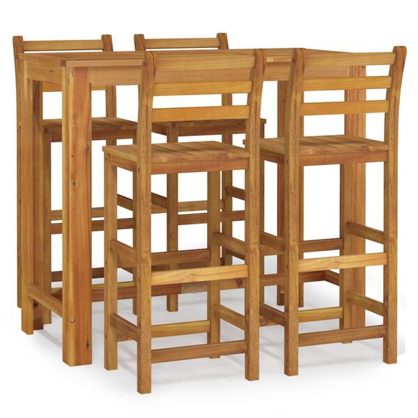vidaXL 5-tlg. Gartenbar-Set Massivholz Akazie