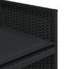vidaXL Gartenstühle mit Kissen 4 Stk. Schwarz Poly Rattan