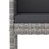 vidaXL 3-tlg. Gartenbar-Set mit Kissen Poly Rattan Grau