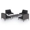 vidaXL 5-tlg. Garten-Lounge-Set mit Kissen Poly Rattan Dunkelgrau