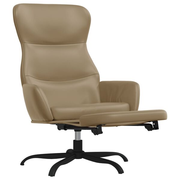 vidaXL Relaxsessel mit Fu&szlig;teil Cappuccino-Braun Kunstleder