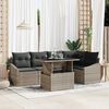 vidaXL Garten-Sofa-Set mit Kissen mit Speicher mit Kissen 6 pcs Grau