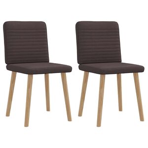 vidaXL Esszimmerst&uuml;hle 2 Stk. Dunkelbraun Stoff