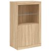 vidaXL Sideboard mit LED-Leuchten Sonoma-Eiche 181,5x37x100 cm