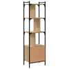 vidaXL B&uuml;cherregal mit T&uuml;r Sonoma-Eiche 44,5x30x154,5 cm Holzwerkstoff