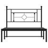 vidaXL Bettgestell mit Kopfteil Metall Schwarz 107x203 cm