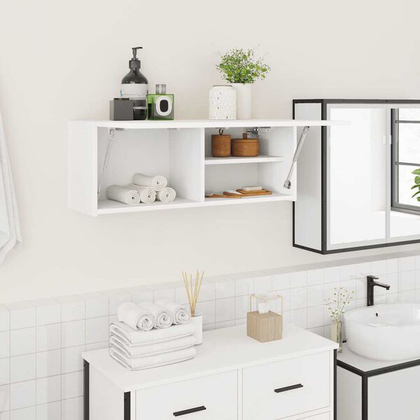 vidaXL Bad-Wandschrank Wei&szlig; 80x25x30 cm Holzwerkstoff