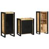 vidaXL Badezimmerm&ouml;bel-Set 3 pcs Braun und Schwarz Massivholz Mango
