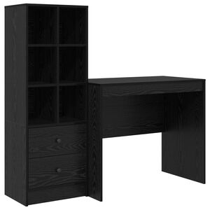 vidaXL Schreibtisch Schwarz Eichen-Optik 135,5 x 50 x 127 cm 2 stk.