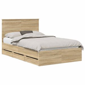 vidaXL Bettrahmen Sonoma-Eiche 120 x 200 cm Ingenieurs Holz