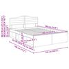 vidaXL Bettrahmen Graues Sonoma 140 x 190 cm Massives Kiefernholz