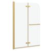 vidaXL Duschabtrennung Transparent und Gold 95 x 140 cm