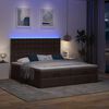 vidaXL Ottoman-Bett mit Matratzen & LEDs Dunkelbraun 200x200 cm Stoff