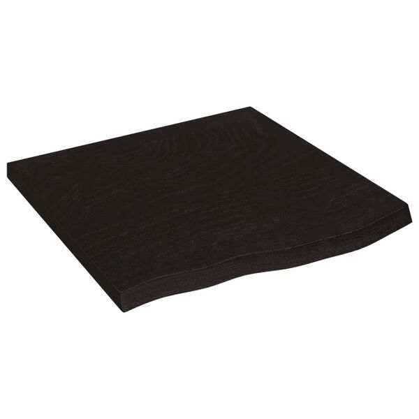 vidaXL Tischplatte Dunkelbraun 60x60x(2-4)cm Massivholz Eiche