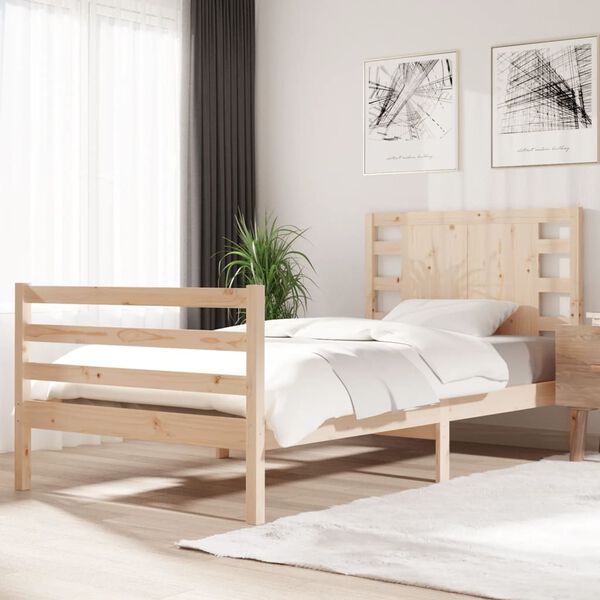 vidaXL Massivholzbett ohne Matratze 90x200 Kiefernholz