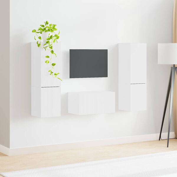 vidaXL TV-Schrankset 5 pcs Wei&szlig; Holzwerkstoff