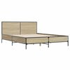 vidaXL Bettgestell Sonoma-Eiche 160x200 cm Holzwerkstoff und Metall