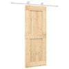vidaXL Schiebet&uuml;r Nat&uuml;rlich und Wei&szlig; 80 x 210 cm Massivkiefer