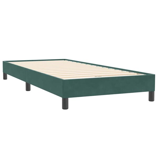 vidaXL Boxspringbett ohne Matratze Dunkelgr&uuml;n 100x220 cm Samt