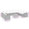vidaXL 11-tlg. Garten-Sofagarnitur mit Kissen Beige Poly Rattan
