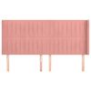 vidaXL Kopfteil mit Ohren Rosa 163x16x118/128 cm Samt