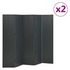 vidaXL 5-tlg. Raumteiler 2 Stk. Anthrazit 200x180 cm Stahl