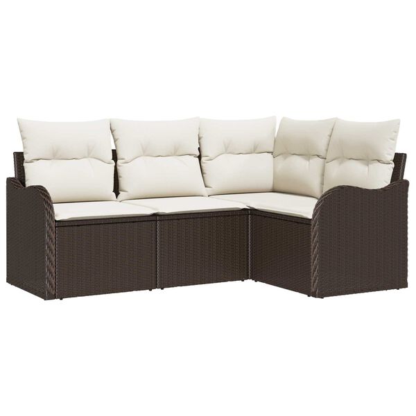 vidaXL Gartensofa-set Braun Poly-Rattan
