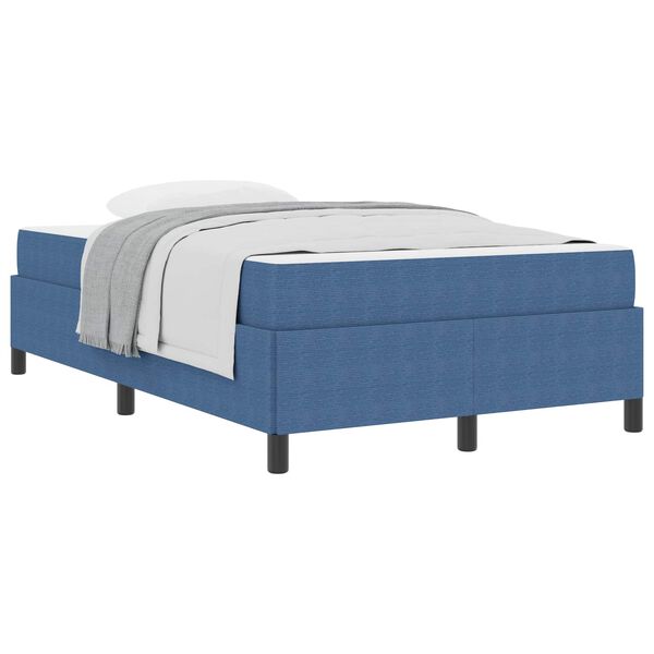 vidaXL Bettrahmen mit Matratze Blau 120 x 190 cm Stoff
