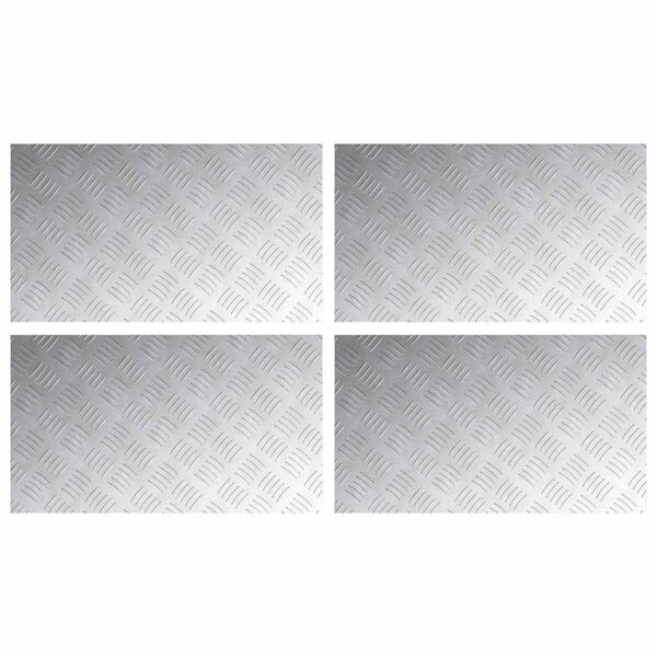 vidaXL Treppe Tritt Rechtwinklig 4 pcs Silber 70 x 40 cm Aluminium