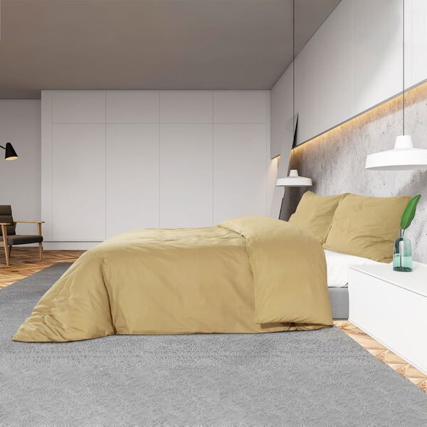 vidaXL Bettw&auml;sche-Set Taupe 155x220 cm Baumwolle