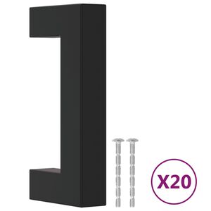 vidaXL M&ouml;belgriffe 20 Stk. Schwarz 64 mm Edelstahl