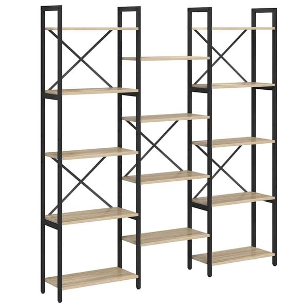 vidaXL Bücherregal Sonoma-Eiche 156 x 25 x 167 cm Holzwerkstoff