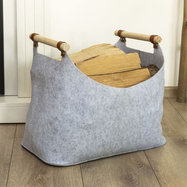 HI Filzkorb mit 2 Griffen 54x30x40 cm Grau