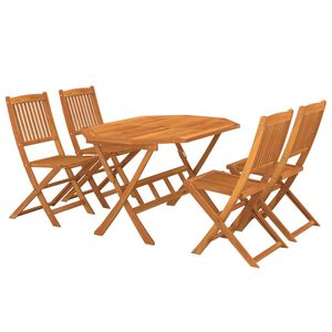 vidaXL 5-tlg. Garten-Essgruppe Massivholz Akazie
