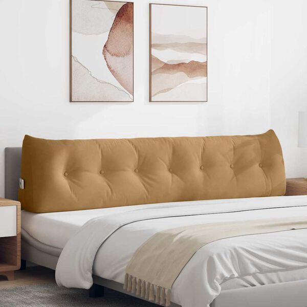 vidaXL R&uuml;cken Kissen Braun 200 x 24 x 50 cm Samt