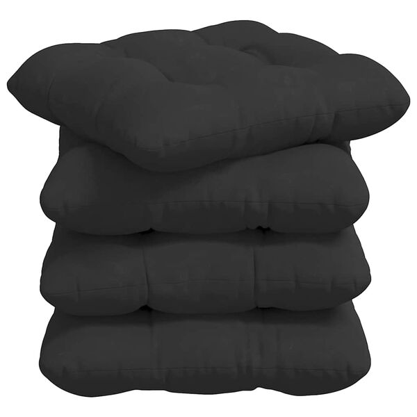vidaXL Sitzkissen 4 pcs Schwarz 40 x 40 cm Mikrofaserstoff