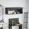 vidaXL Wandschrank f&uuml;r die Garage mit Gasdrucklift-T&uuml;r Schwarz