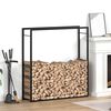 vidaXL Brennholzregal Mattschwarz 110x28x116 cm Stahl