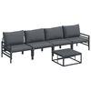 vidaXL Gartensofa-set mit Kissen 5 pcs Schwarz Stahl