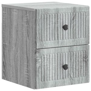 vidaXL Wandmontierter Nachttisch Graues Sonoma 33 x 34,5 x 40 cm