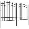 vidaXL Gartenzaun mit Speerspitze Schwarz 239 x 125 cm Pulverbeschichteter Stahl