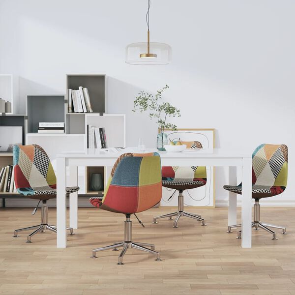 vidaXL Esszimmerst&uuml;hle 4 Stk. Drehbar Patchwork Stoff