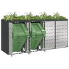 vidaXL Wagenm&uuml;llbeh&auml;lter f&uuml;r 4 Beh&auml;lter 272 x 77,5 x 121,5 cm Stahl