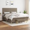 vidaXL Boxspringbett mit Matratze Taupe 180x200 cm Stoff